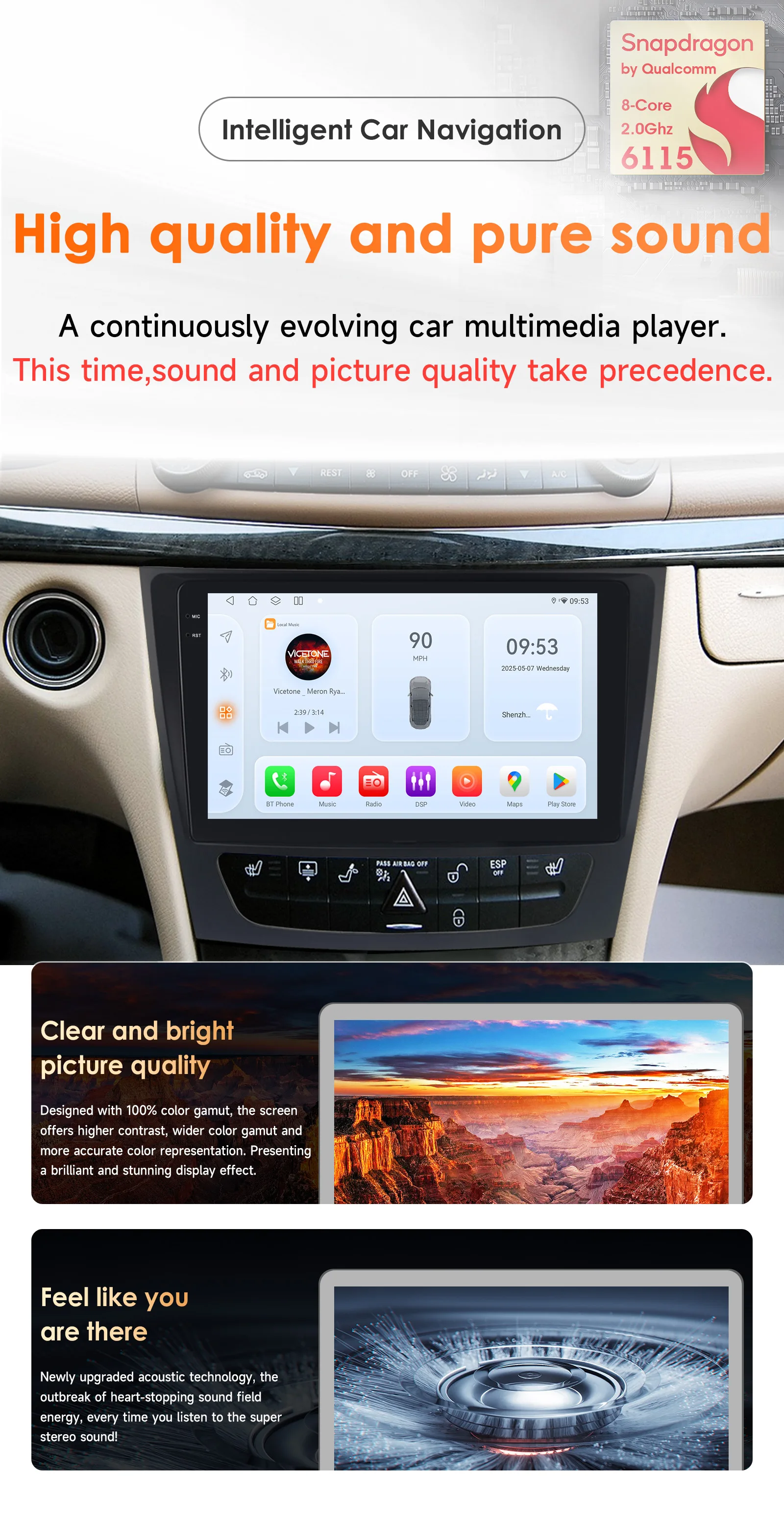 Hizpo Carplay 4G AI Systeme Android Auto Radio Für Benz W211 W463 W219 W209 2004-2011 multimedia Video Player GPS 2din Autoradio – Detail 5