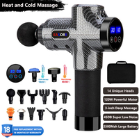 24V Heat Massage Gun Ultra Powerful Professional Easore X5 Pro Deep Muscle Massager With 14 Heads Brushless Motor For Home Gym