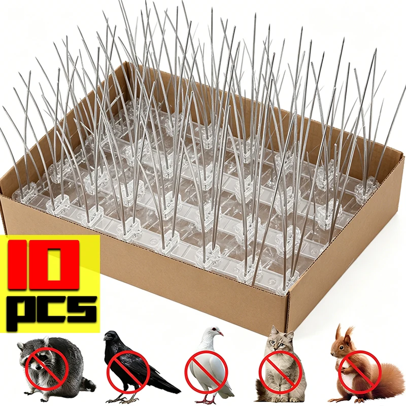 10/1x Pigeon Spikes Deterrent Wire Stainless Steel Spikes Garden Fence Roof Bird Repeller Anti Pigeon Squirrel Cat Repellent