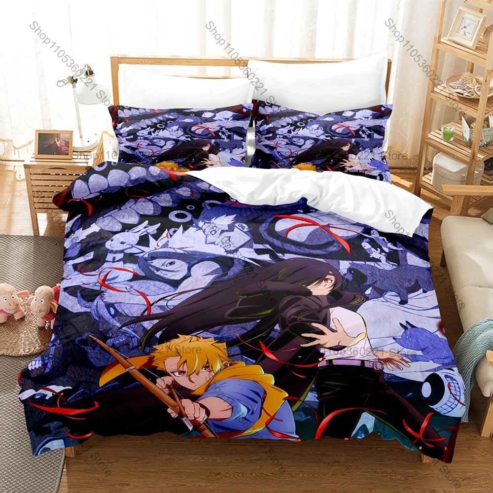 Anime Daemons of the Shadow Realm Bedding Set 3Pcs Duvet Cover Pillowcase Yomi no Tsugai Theme Bed Set Bedroom Decor For Fans