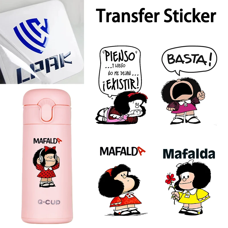 

Mafalda UV DTF Transfers Stickers Decals Cute Cartoon Printed Cold Cups Mugs Tumbler Waterproof DIY Craft Fashion Birthday Gifts
