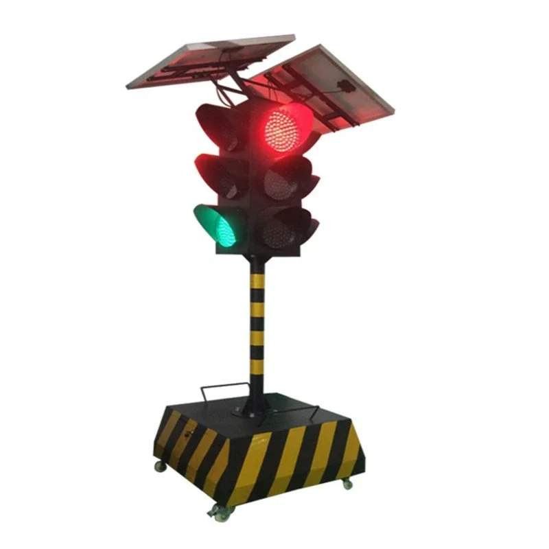 

Solar mobile traffic anti-rear-end collision red and green signal lights school cross intersection