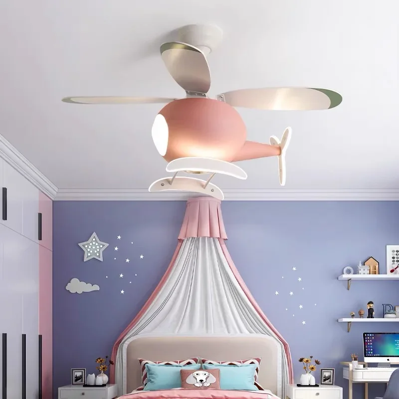 Imagem -04 - Modern Cartoon Aircraft Led Ceiling Chandeliers para Crianças Luzes de Ventilador para Quarto Decoração Escurecendo Brilho Remoto Quarto de Menino e Menina