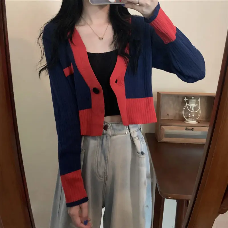 الرجعية قصيرة المتناقضة سترة المرأة أوائل الخريف سترة بأكمام طويلة مزاجه تنوعا سترة أعلى