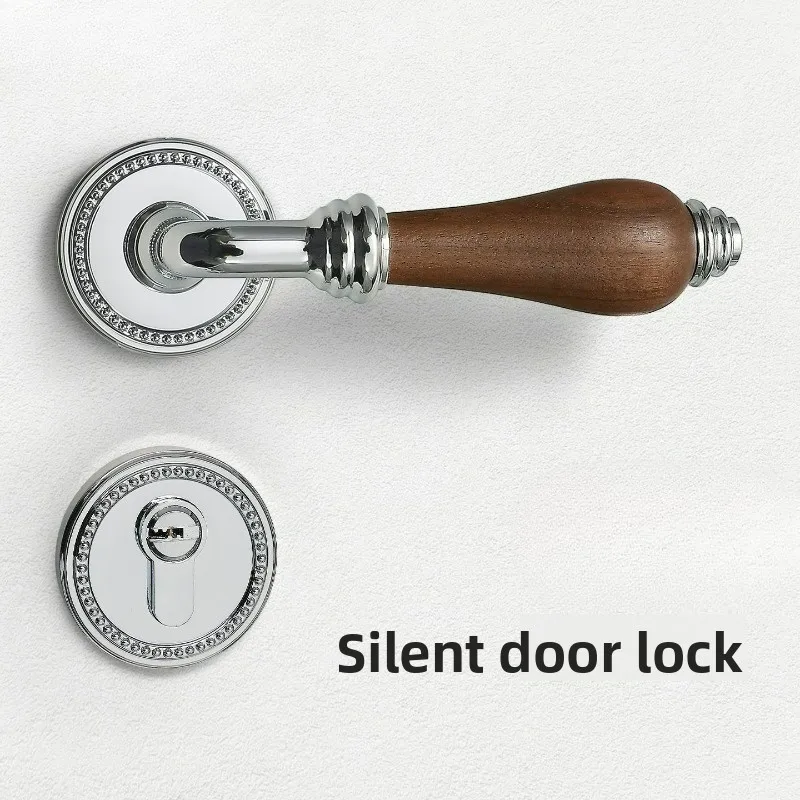 

Дверной замок из орехового дерева, легкий роскошный домашний дверной замок, ручка дверного замка из цельного дерева для офисной ванной комнаты, бесшумный замок