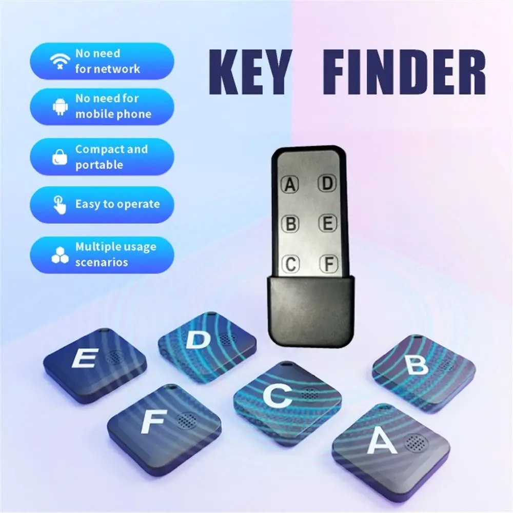 

1RF Transmitter Wireless Key Finder 6 Receiver Remote Control RF Key Locator Find My Locator Key Wallet Pet Luggage Unisex