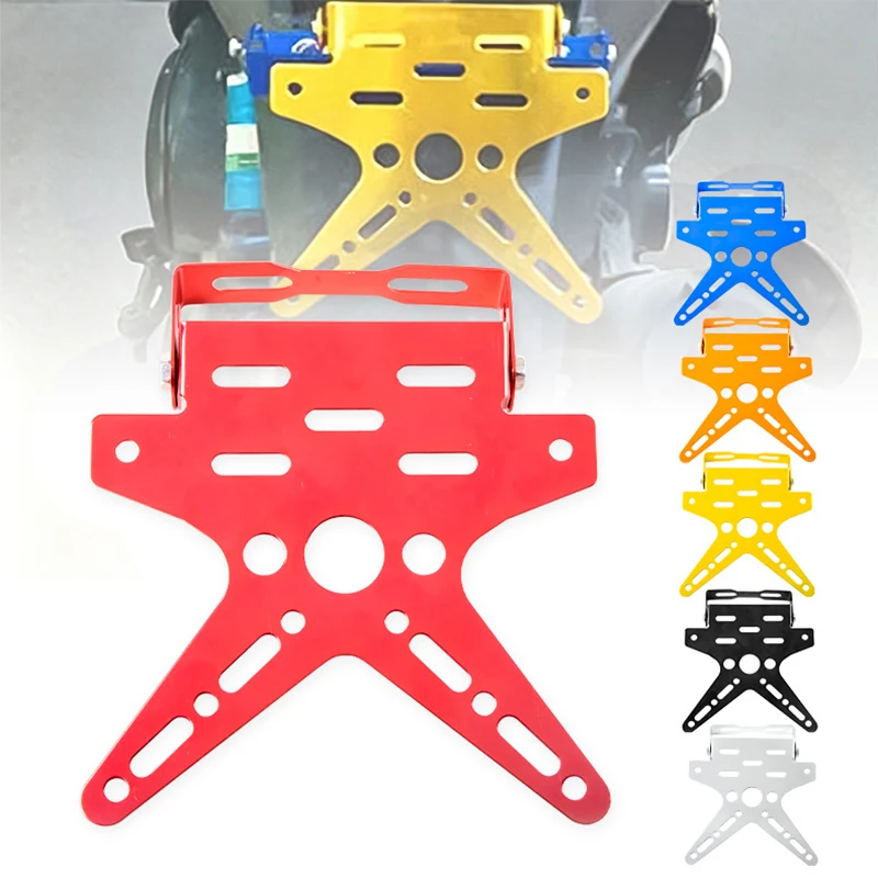 Universal Motorcycle Aluminum Alloy License Plate Holder Mount Bracket Adjustable Registration Number Plate Frame Cover Swallow
