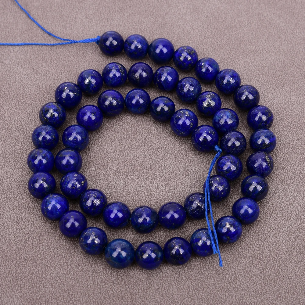 APDGG 2 Strands 8MM Natural Blue Lapis Lazuli Smooth Round Shape Loose Beads 15.5