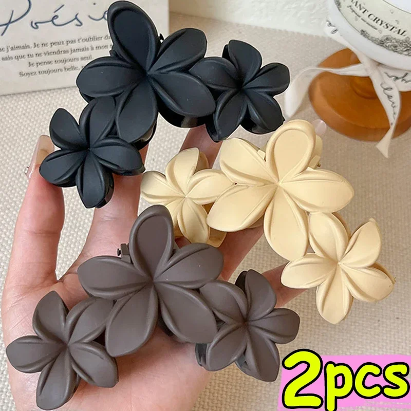 

New Candy Color Flower Hair Claw Clips for Women Sweet Large Gradient Shark Clip Hair Claw Crab Clamp Barrettes Hair Accessories