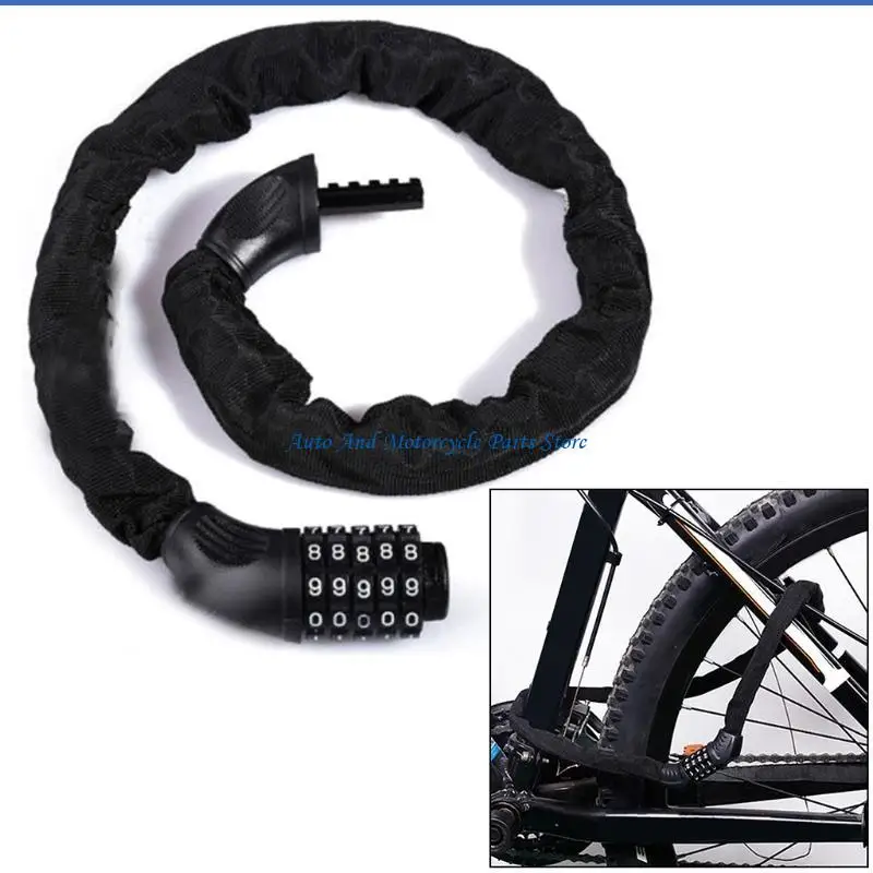 

P9FD Universal Chain Bock Motorbike Bike Bike Antif-The Block Accessories 5-цифр пароль Комбинированный блокировка цепи