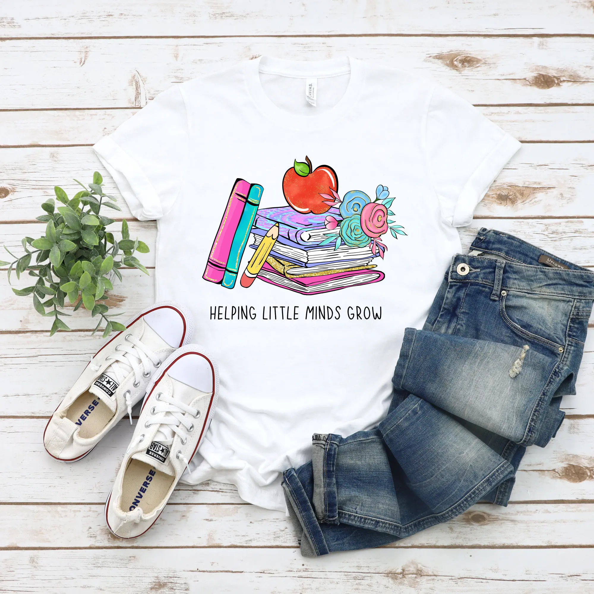 Teacher T Shirt School Back To Appreciation Best Helping Little Minds Grow