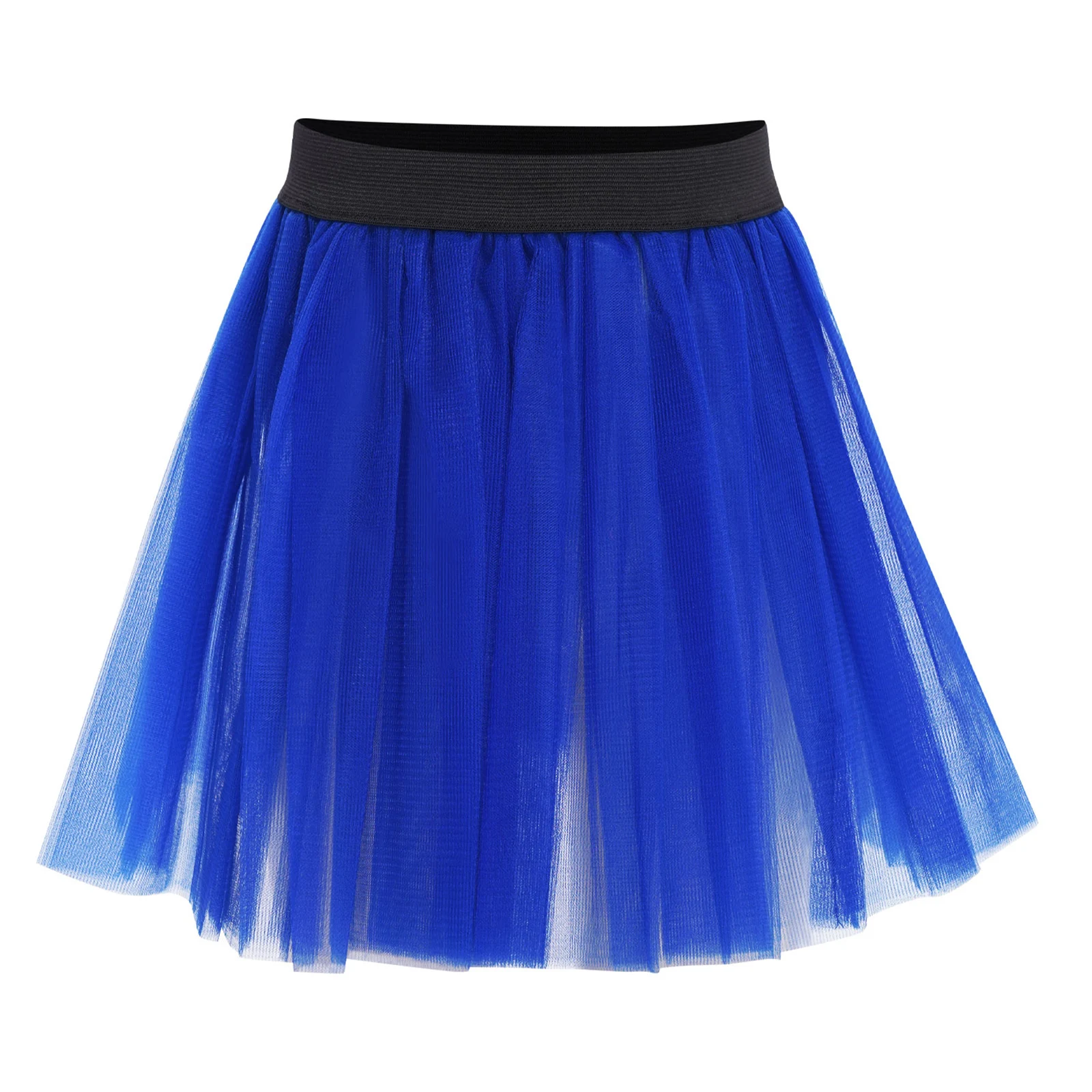 

Kids Girls Stylish Solid Color Skirts Elastic Waistband 3-Layer Tulle Tutu Skirt for Birthday Theme Party Stage Performance