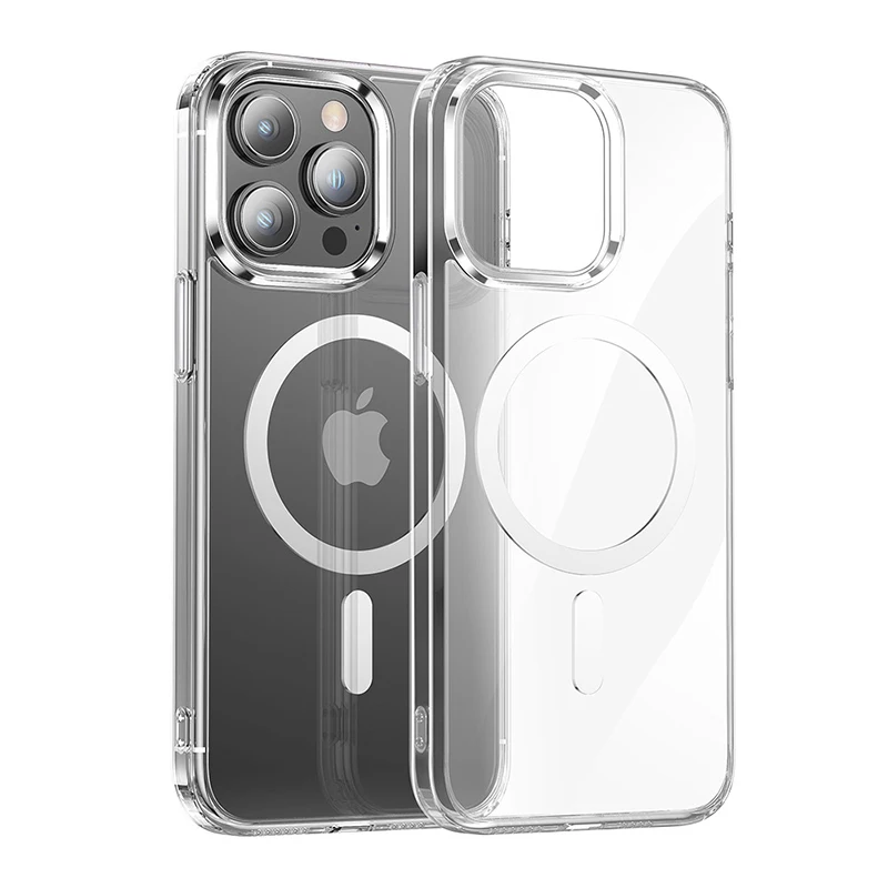 For Magsafe Magnetic Wireless Charging Case For iPhone 11 12 13 15 14 Pro Max Mini 7 8 Plus XR X XS Max Clear Acrylic Cases