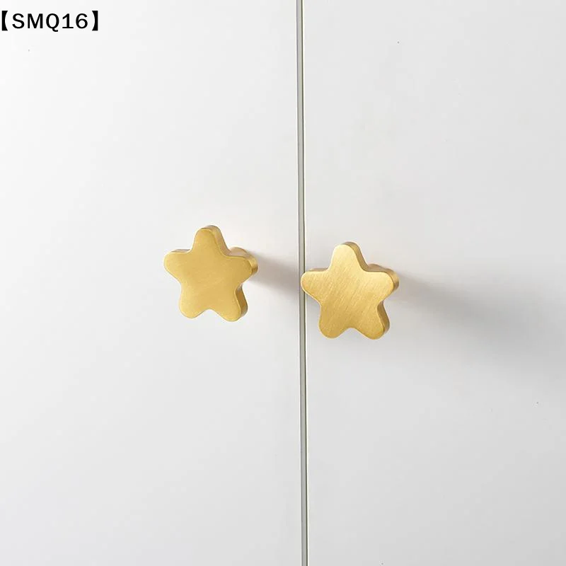 Pure Copper Star Shape Cabinet Knobs Children's Room Five Pointed Star Brass Handles Wardrobe Kitchen Pulls Handle【SMQ】