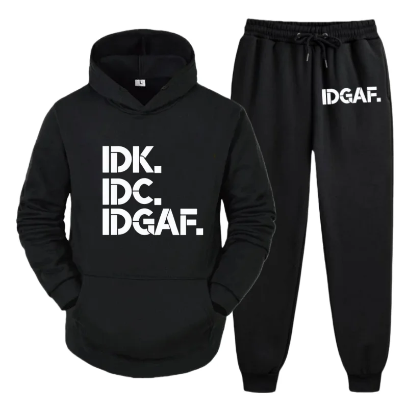 

Men's Cozy Thermal Hoodie Outfit - Breathable Training Pants 2-Piece Winter Printed Daily Outdoor Running Sportswear