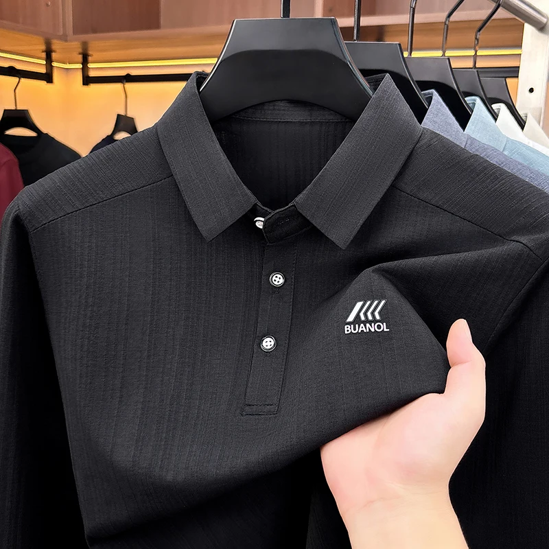 Brand New Men's Polos Print Business Casual Short Sleeved POLO Shirts Fashion Comfortable Breathable Workwear Top Office T Shirt