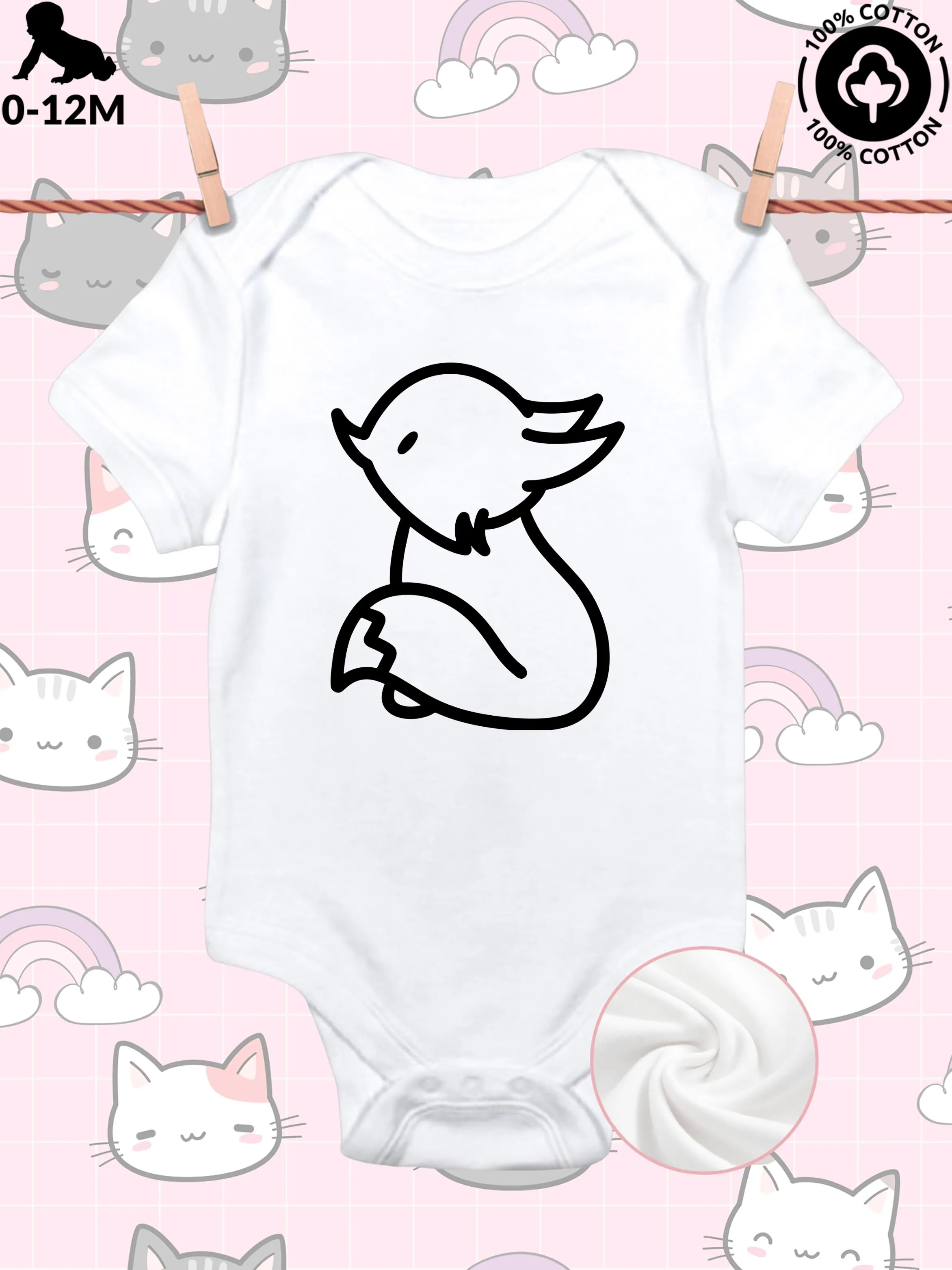 

Детский костюм для ползания Fox Outline унисекс, мягкий комбинезон из чистого хлопка, всесезонное белое боди 190GSM