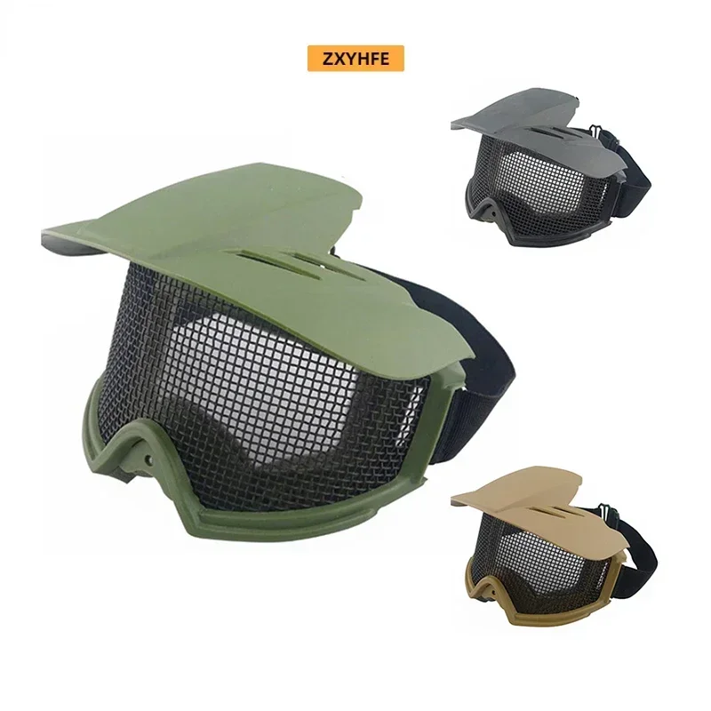 ZXYHFE Tactical Hunting Goggles Eyewear Steel Wire Mesh Glasses Airsoft Shock Resistance Eye Protector New Paintball Accessories