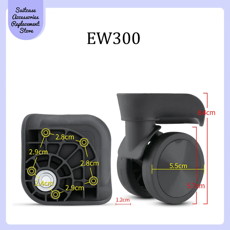 For Lock&Lock EW300 Rotating Smooth Silent Shock Absorbing Wheel Accessories Wear-resistant Universal Wheel Replacement Suitcase