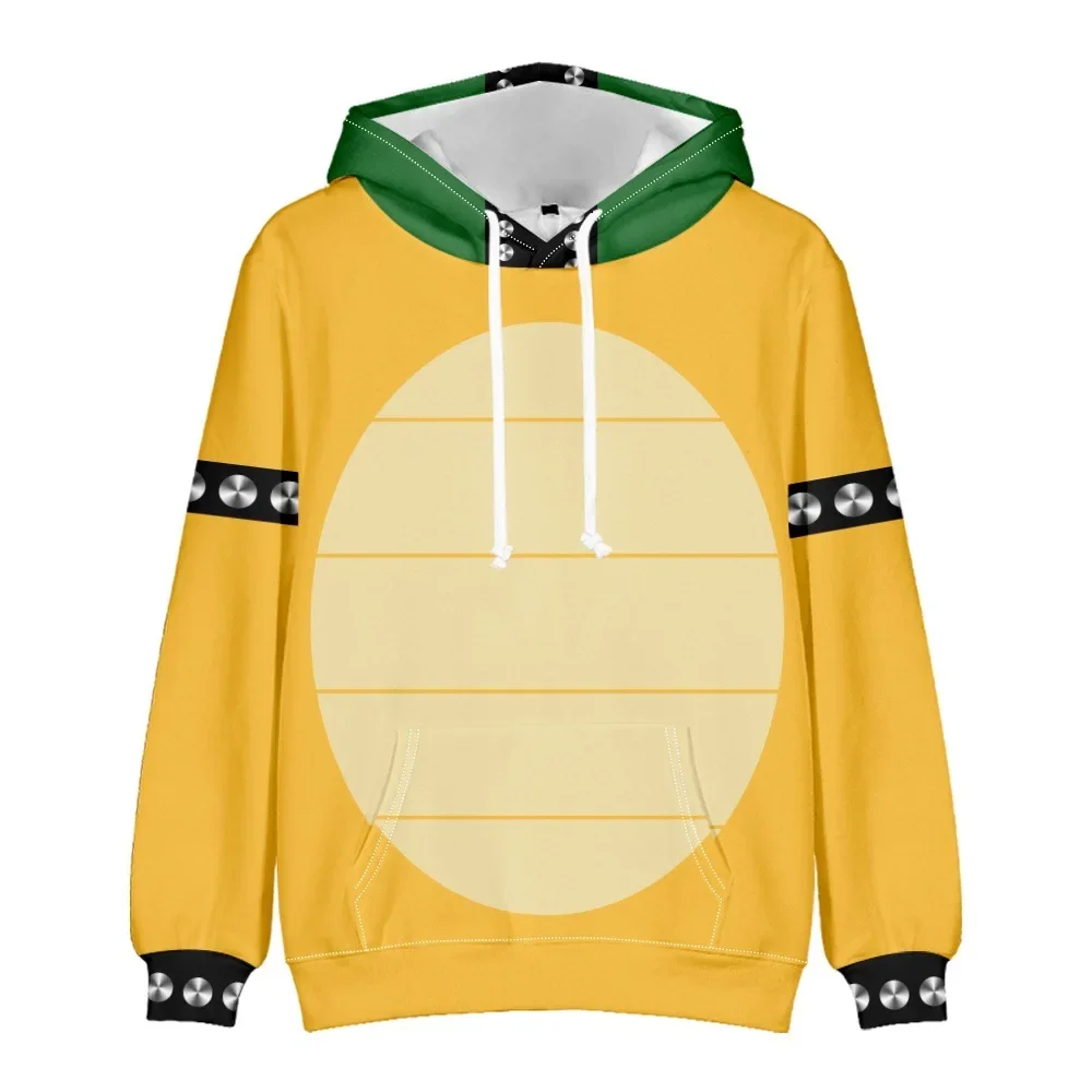 Super Brothers Bowser Cosplay Costume for Men Women Pants Hoodies Harajuku Streetwear Fashion 3D Printed Sweatshirts Jacket
