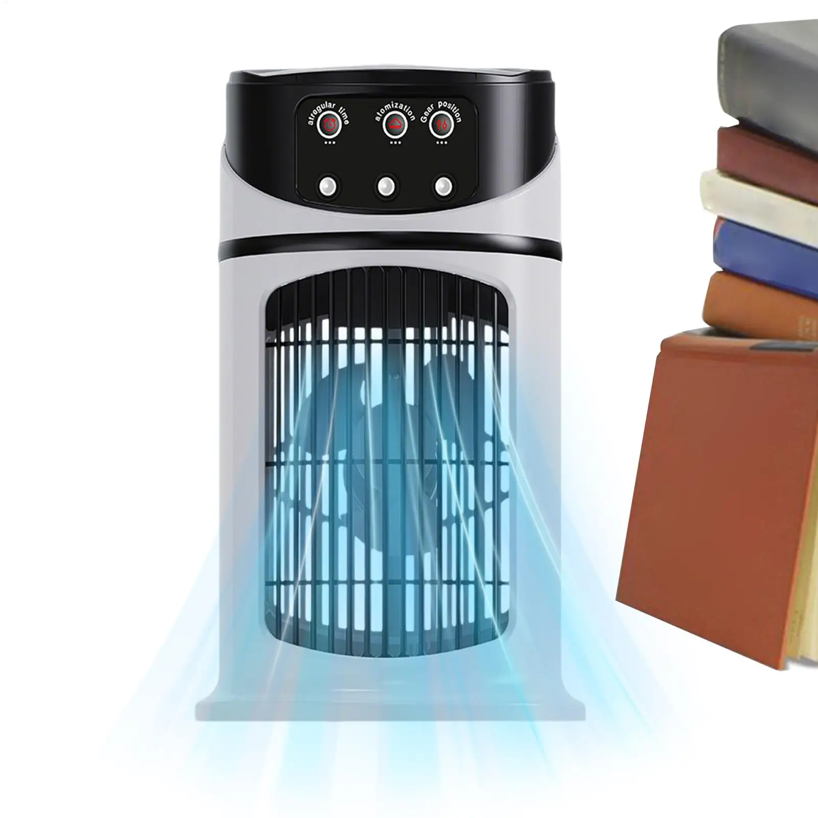 Air Cooler Humidifying Fan For Desk 3 Wind Speed Cooling Device With LED Light For Dormitories Bedroom Office Children's Room