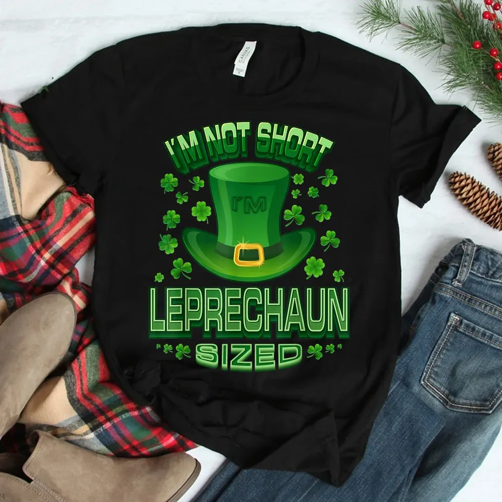 Haunt Reaper Men T Shirt I'm Not Short I'm Leprechaun Sized St. Patrick's Day Shirt Humor High Quality Tops Tees