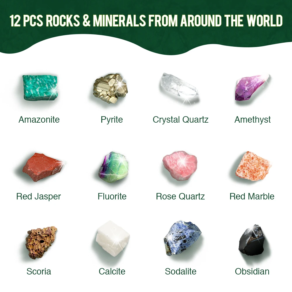 Educational Toy Rocks & Minerals Archaeology Geology Dig Kit Gemstone Excavation Kit STEM Toy Christmas Birthday Gifts For Kids