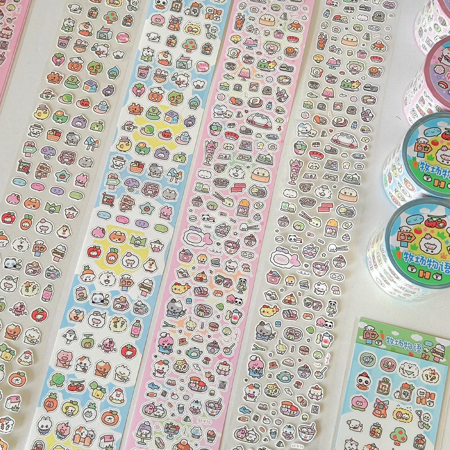 

Sanxin Illustrator Cute Happy Ranch и рулон тематических наклеек для китайской кухни, принадлежности для украшения скрапбукинга и журналов