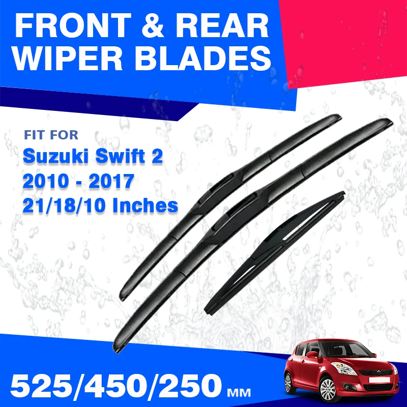 Front Rear Wiper Blades Set Kit For Suzuki Swift 2 MK2 Hatchback 2010 - 2017 GTI Sport Windscreen Windshield Window 21\