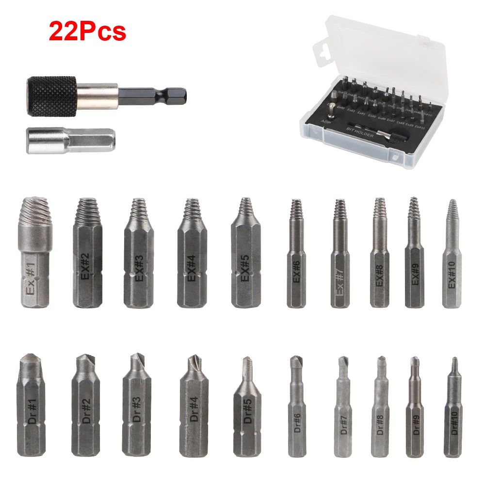 Magnetic Extension Bit Screw Extractor Holder Damaged Screw Removal Tools Broken Head Bolt Extractor 22/33Pcs Drill Bit Set