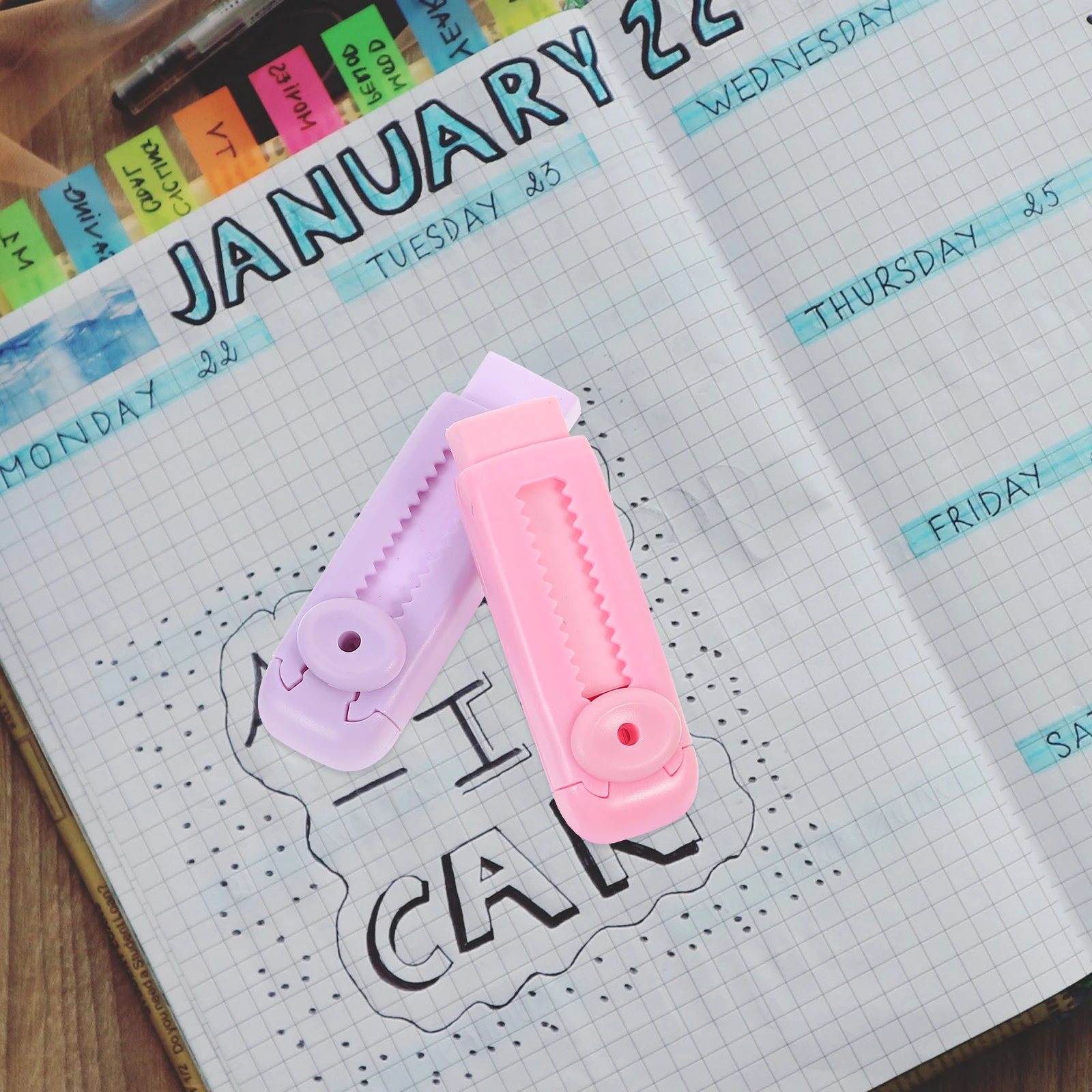 8 قطعة محايات قابلة للسحب محايات أثرية منزلقة للطلاب امتحان المدرسة استخدام صغير متعدد الاستخدام ممحاة الشريحة المطاط ل