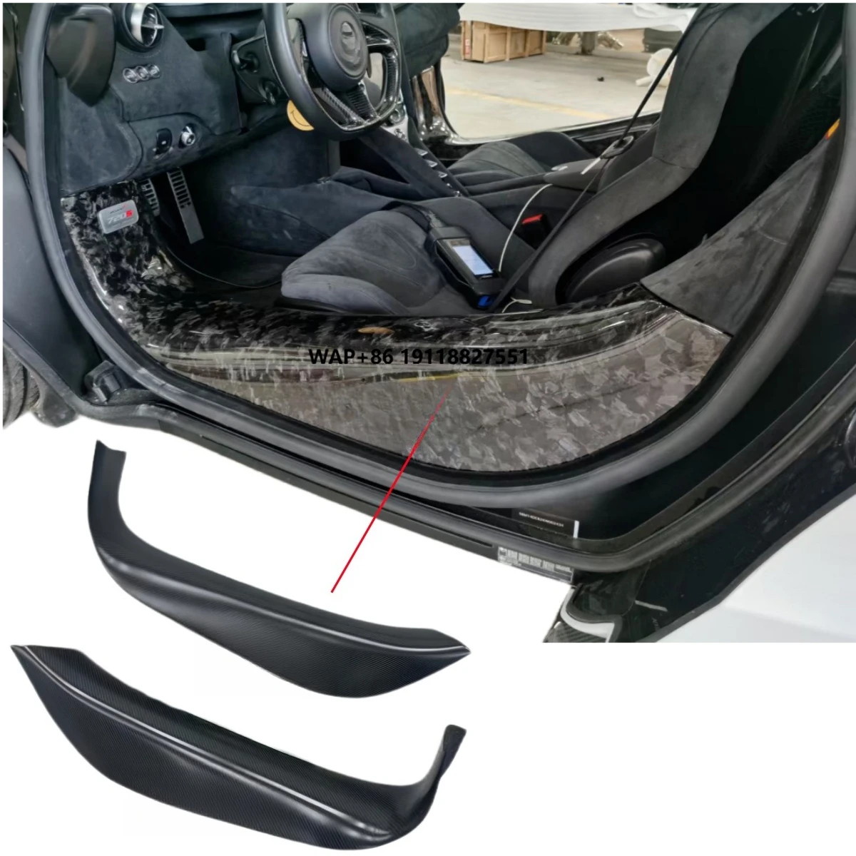 

Car Parts Dry Carbon Fiber Door Sill Strips for 540c 570s 570GT 650s 600lt 720s Car Side Pedal