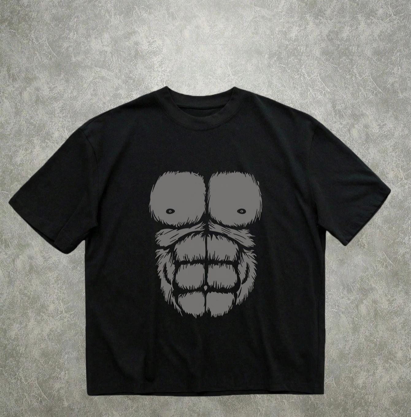 Men's T-shirt with Muscle Print on Chest and Beard Pattern - Retro American T-shirt Suitable for Fitness, Daily Casual Wear