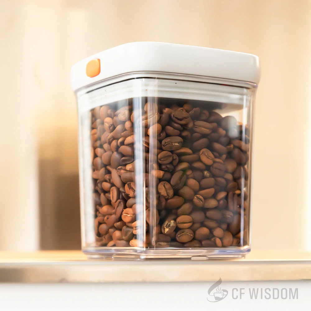 CF WISDOM Tabung Penyimpanan Biji Kopi Wadah Baja Tahan Karat Kedap Udara Toples Makanan Ringan Tahan Lembab Pelestarian Tersegel Tahan Lama.
