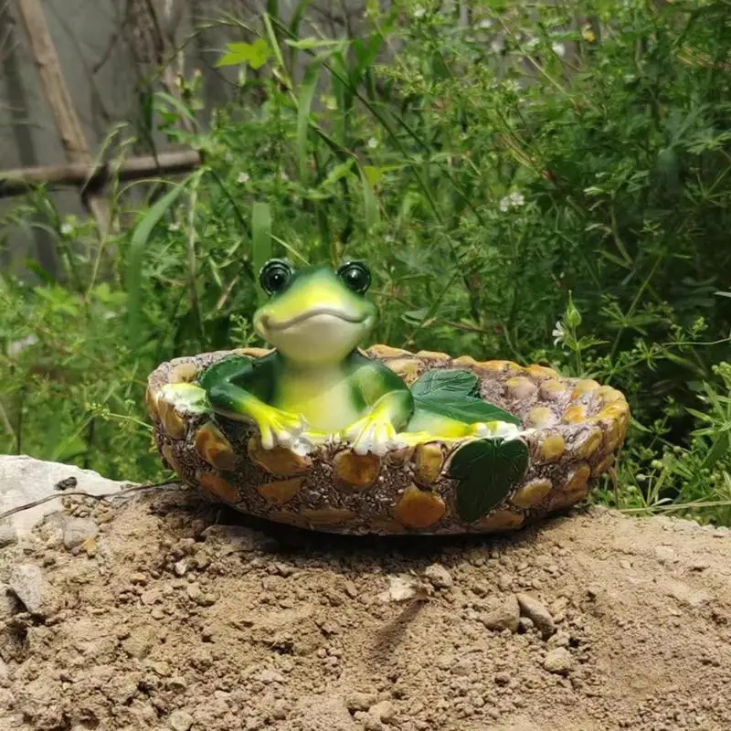 

Garden Frog Statues Outdoor Resin Animal Statue Ornament No Fade Decorative Movable Craft Ornaments for Home Garden Decoration