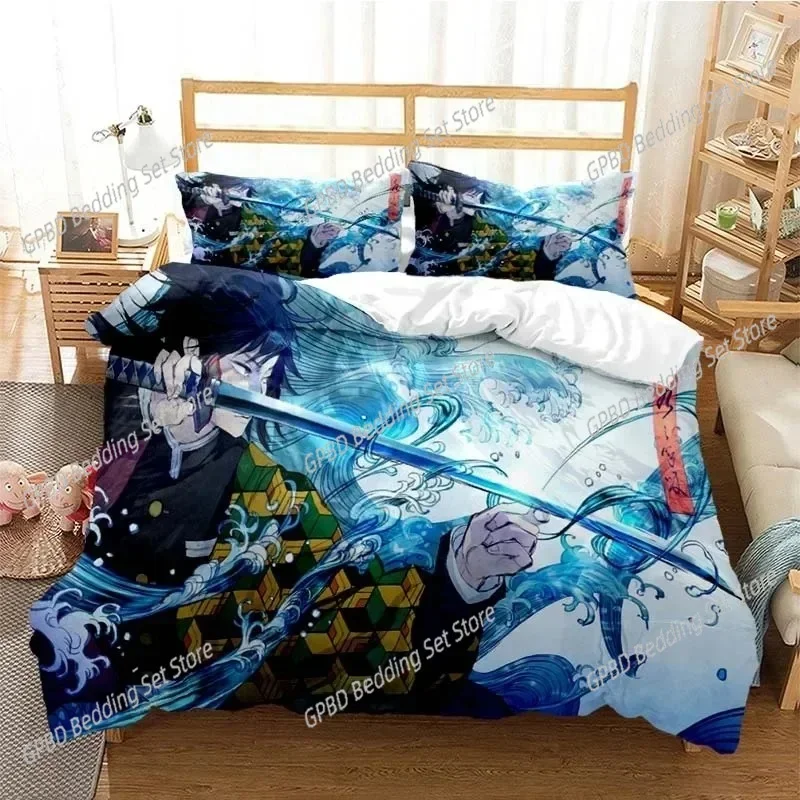 

Anime Demon Slayer Nezuko Tanjirou Bedding Set Single Twin Double Queen King Cal King Size Bed Linen Set