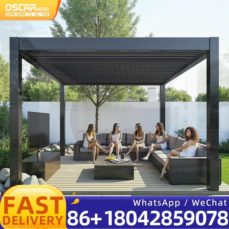 Heavy Duty Weather Resistant Aluminum Sun Louver for Patio Veranda in Outdoor Spaces pergola