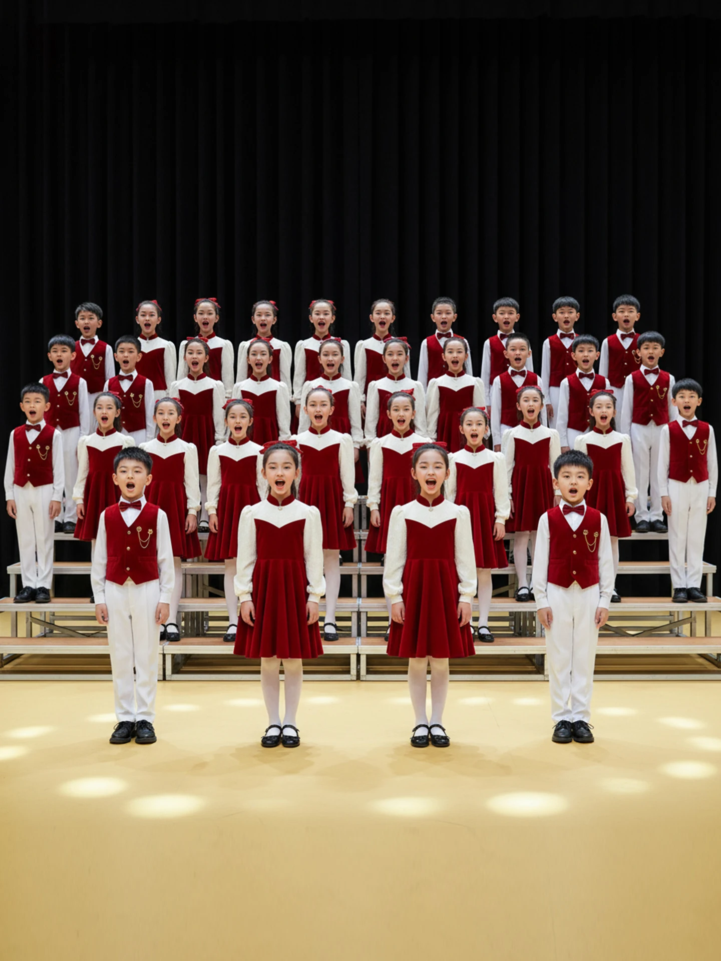 

Красный костюм в национальном стиле для детских выступлений, костюм для патриотического конкурса речей для девочек начальной и средней школы