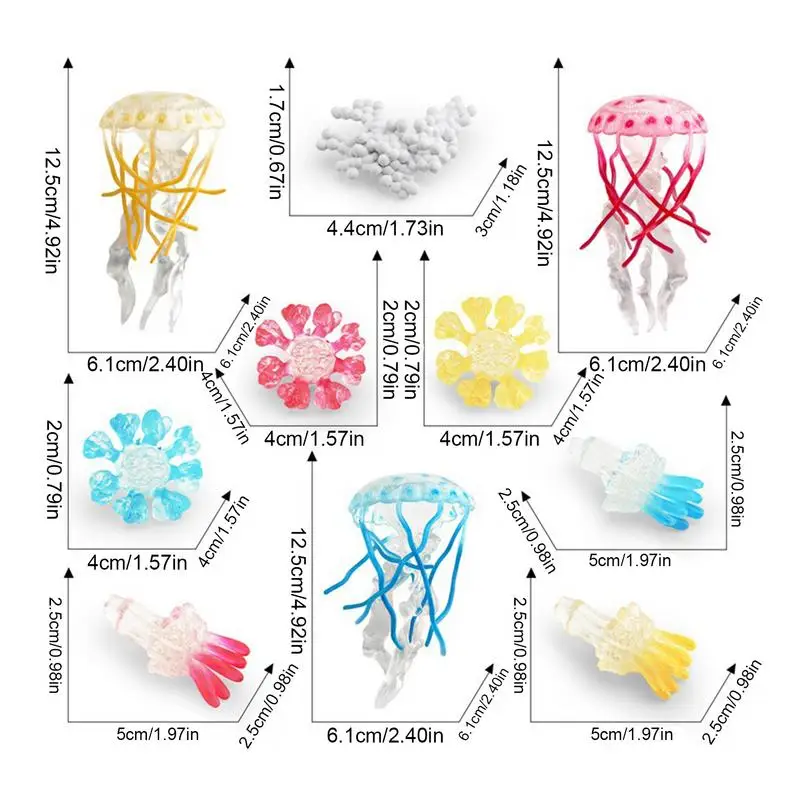 Jellyfish Model Kit Sea Creature Model Toy Realistic Model Figure Toys Simulated Sea Animals Figurine Collection For Kids