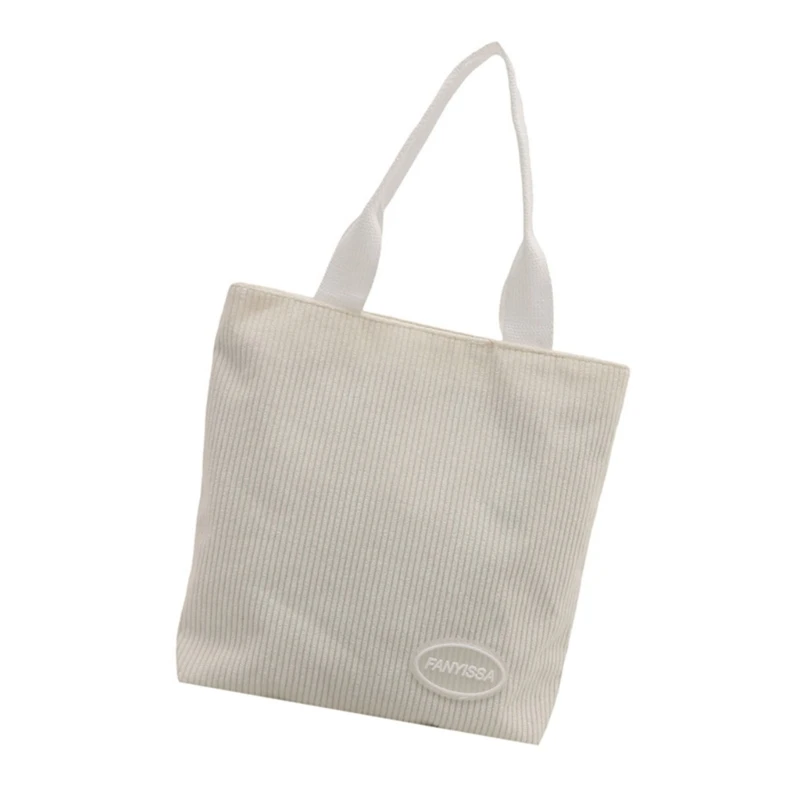 

A3PE Corduroy Lunch Bag With Zipper Closure Lightweight Practical Handbag Suitable For Short Trips And Daily Shopping