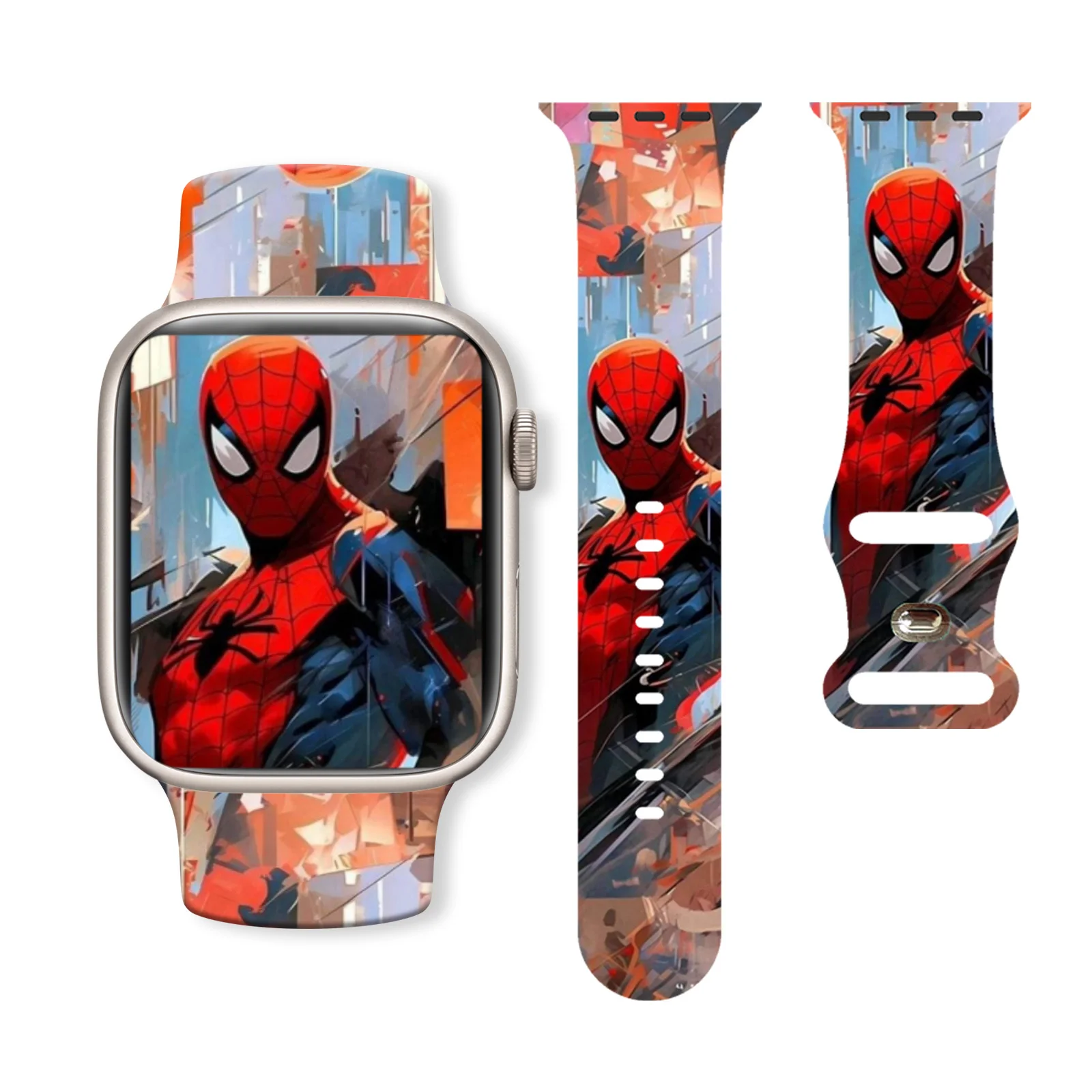 

Spider-Man Printed Strap for Apple Watch 11 10 9 SE Silicone Band Replaceable Watchband for iWatch 46mm 45mm 42mm 41mm Bracelet