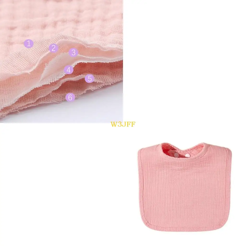 

W3JF Solid Color Feeding Bibs Newborn Baby Bibs Drooling Apron Cotton Burp Cloths
