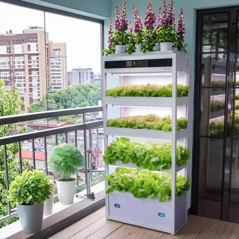 Intelligent Automatic White Vertical Indoor Multi-Layer Hydroponic Vegetable Planting Machine Soilless PVC Cover Irrigation