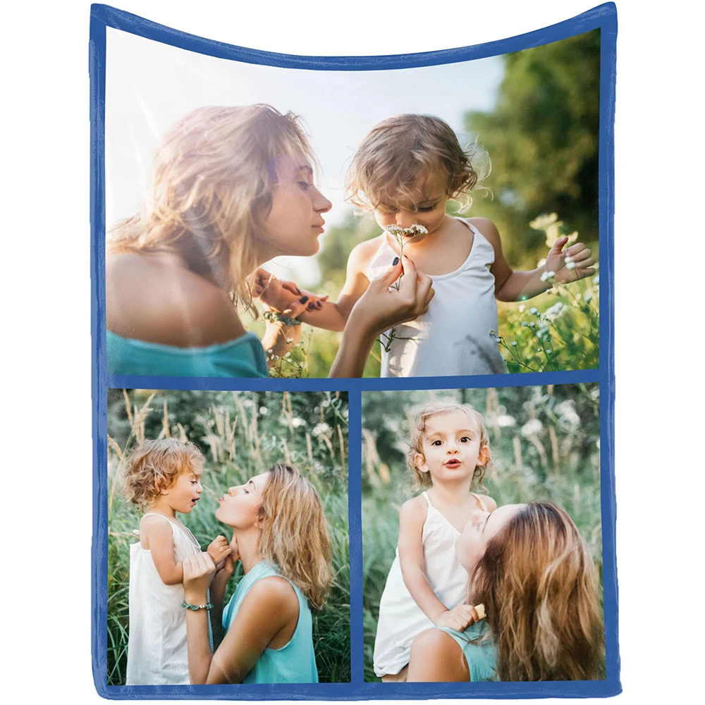 Customized Photo Throws Blanket, Vintage Flannel Blanket, Custom Gift for Couples and Family Memories, Unique Souvenir Present