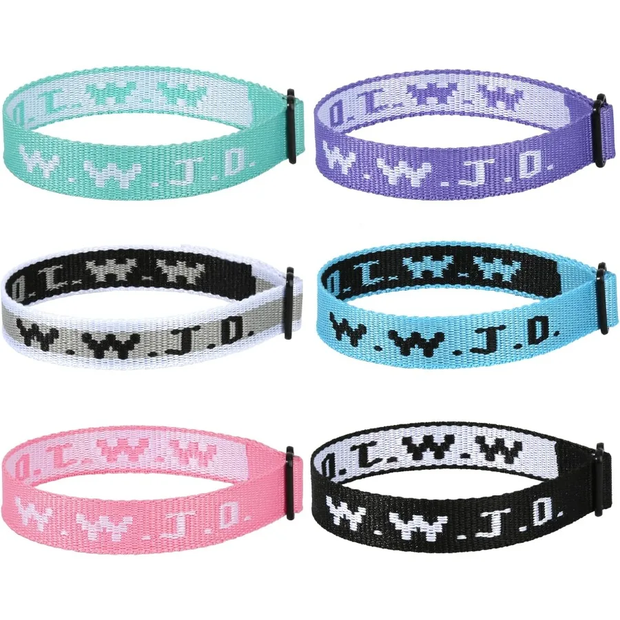 

6PCS WWJD Bracelet for Women Men Christian Gifts Wristbands WWJD Rubber Bracelets What Would Jesus Do Bracelet