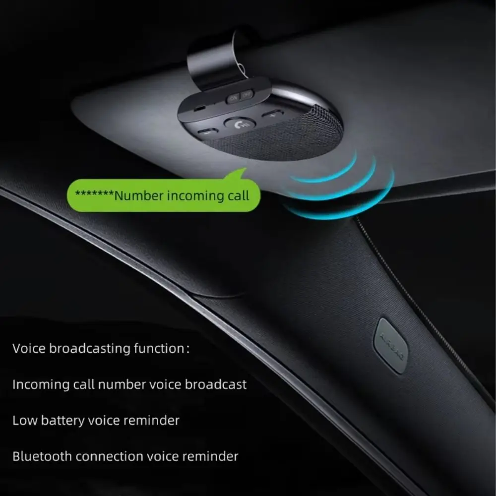 Bluetooth 5.0 Bluetooth Speakerphone Noise Reduction High Definition Voice Handsfree Car Kit Wireless Multipoint Auto Power on