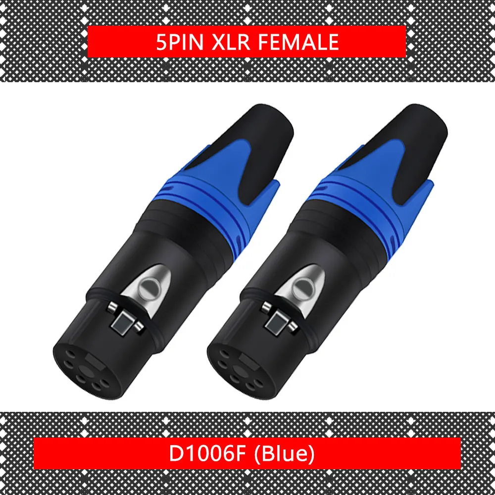 10 stks/partij 5 Pin XLR Connector Mannelijke/Vrouwelijke Jack Plug Vernikkeld 5 Pole Microfoon Jack MIC Kabel Terminal Audio connector