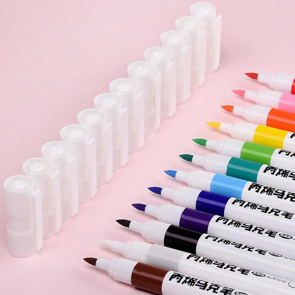 ソフトヘッドアソートカラー,12色セット,学生用アクリルペイントキット