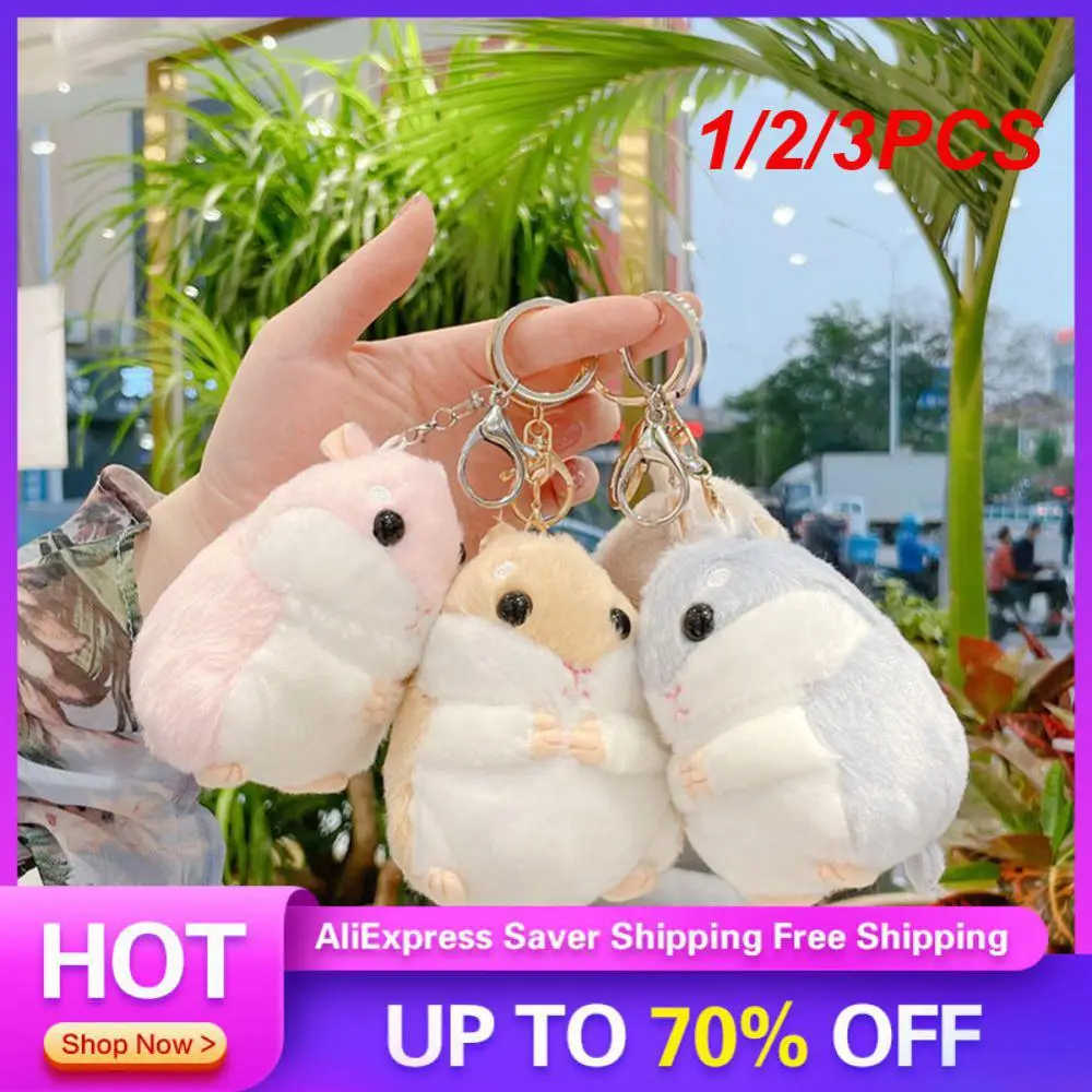 1/2/3PCS Keychain Compact Size 8 Colors Small Hamster Keychain For Hamster Keychain Backpack Pendant Trendy Gift