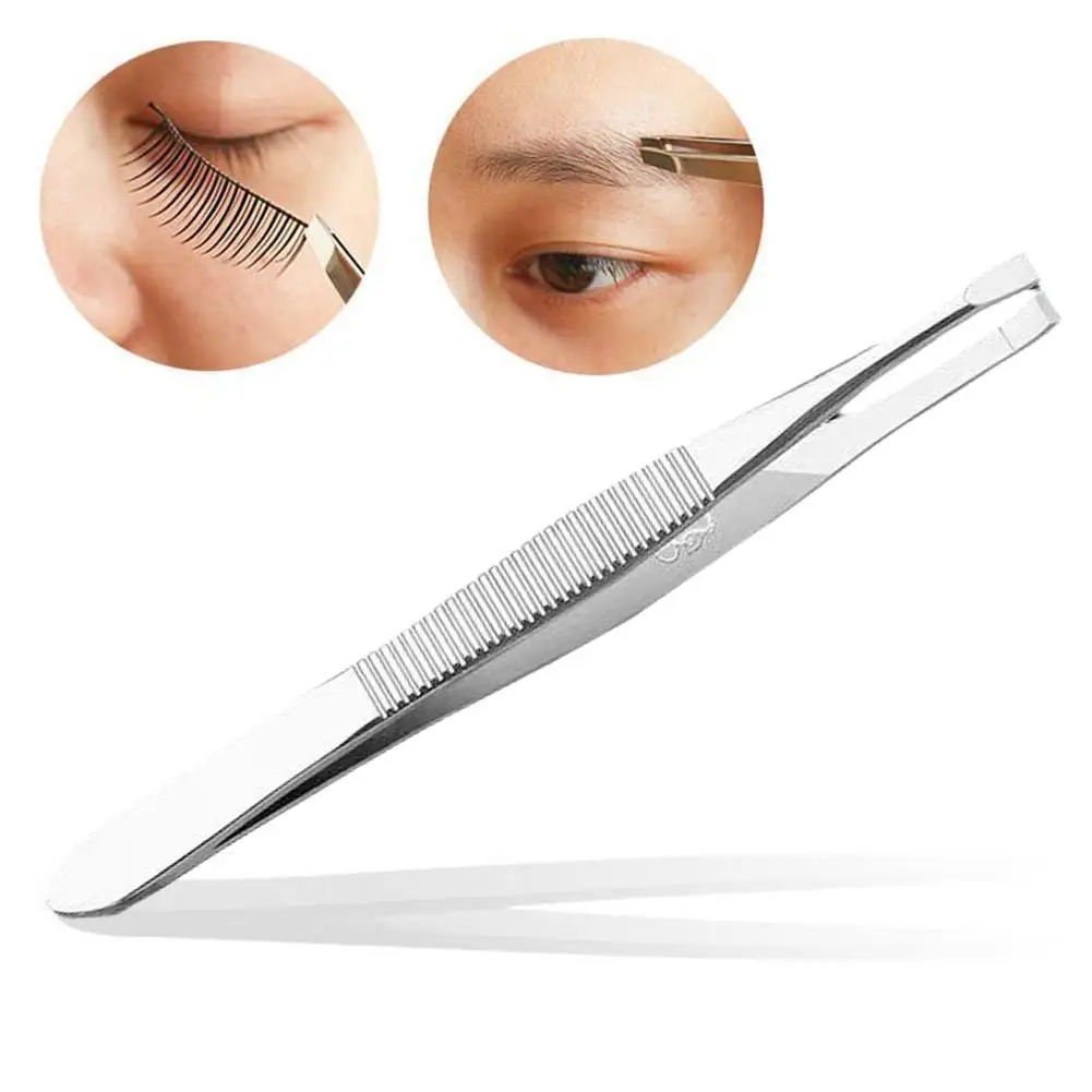 Professional Stainless Steel Hair Removal Clip Eyebrow Tip Face Makeup Beauty Slant Tool Remover Tweezers Hair T8O4